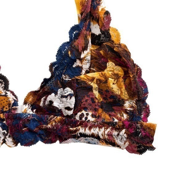 Cosabella Never Say Never Printed Tall Triangle Bralette Multicolor Lace S NEW - Picture 5 of 8